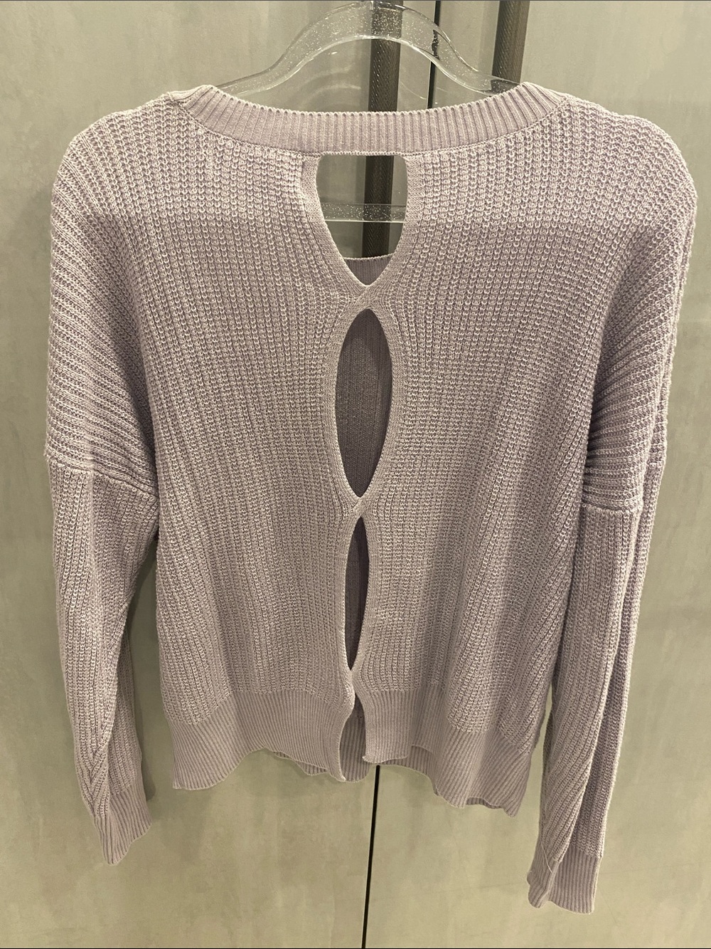 Pink Rose Lilac Open-Back Ribbed Knit Sweater size M